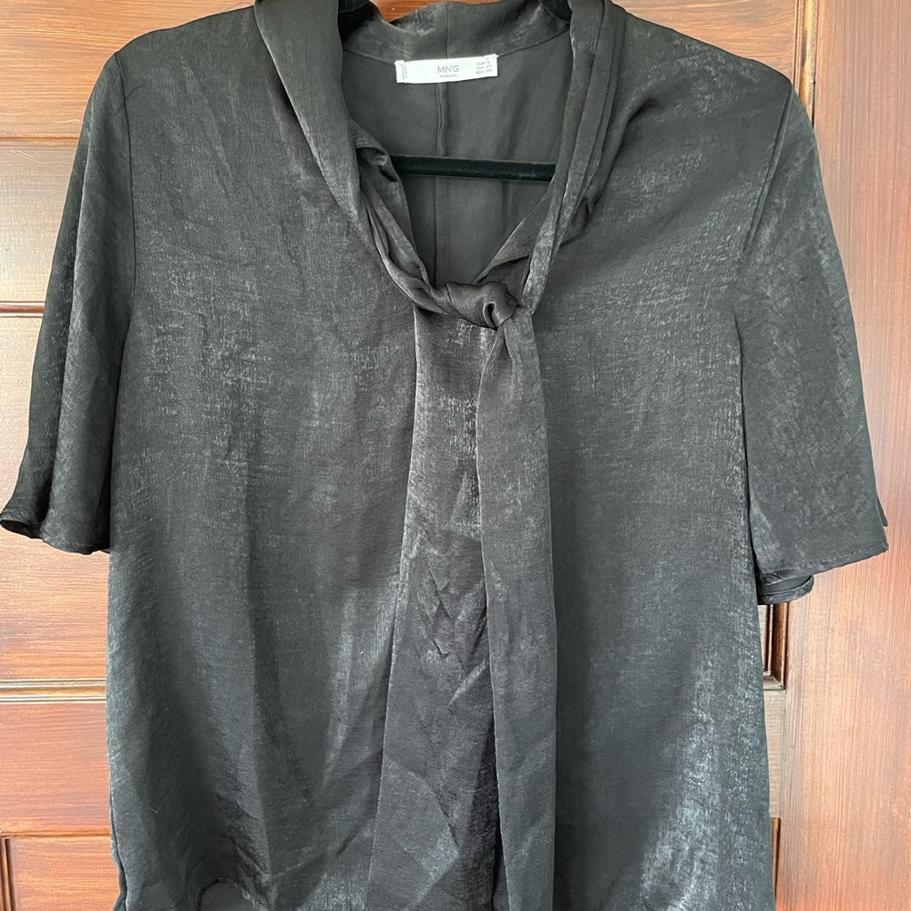 Mango Tie-Neck Blouse
